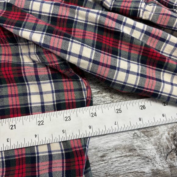 Ralph Lauren Red Green Mens XL Pony Button Down‎ Flannel Shirt Tartan Plaid - Picture 6 of 8